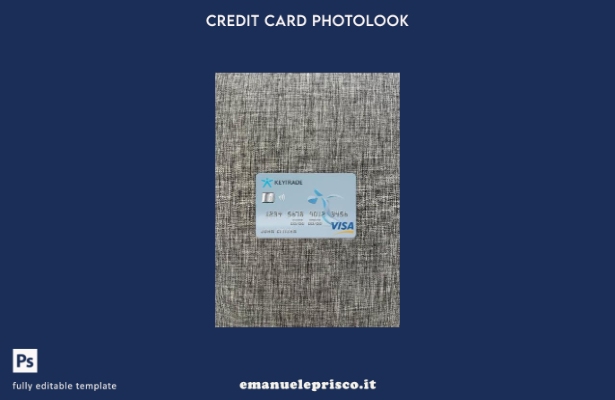 modello frontale photolook con carta visto bancario Belgio Keytrade in stile ver